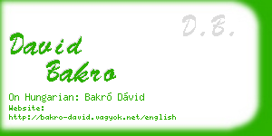 david bakro business card